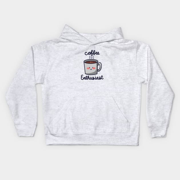 Coffee Enthusiast Kids Hoodie by Randa'sDoodles